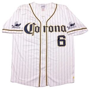 Vintage Corona Cerveza Beer Mexico‎ Baseball Jersey Calhoun Sportswear Large L